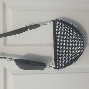 Rhinestone studded Crossbody & Pouch NWOT